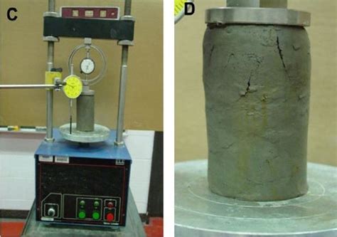 simple uniaxial compression test|unconfined compression test for soil.